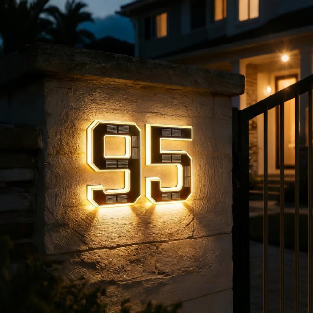 Outdoor Lighting On House - New Solar Address Sign LED House