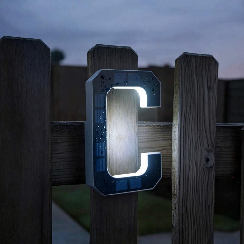 Outdoor Lighting On House - Solar Address Number Sign, LED Lighted