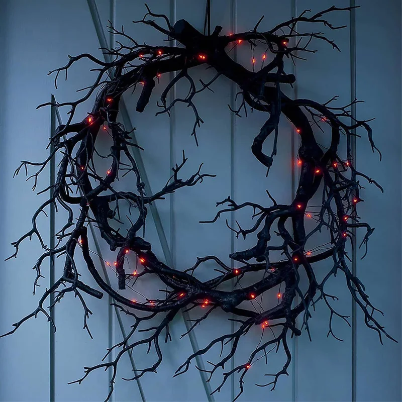 Outdoor Lighting On House - Halloween Decoration Wreath Decoration for Front