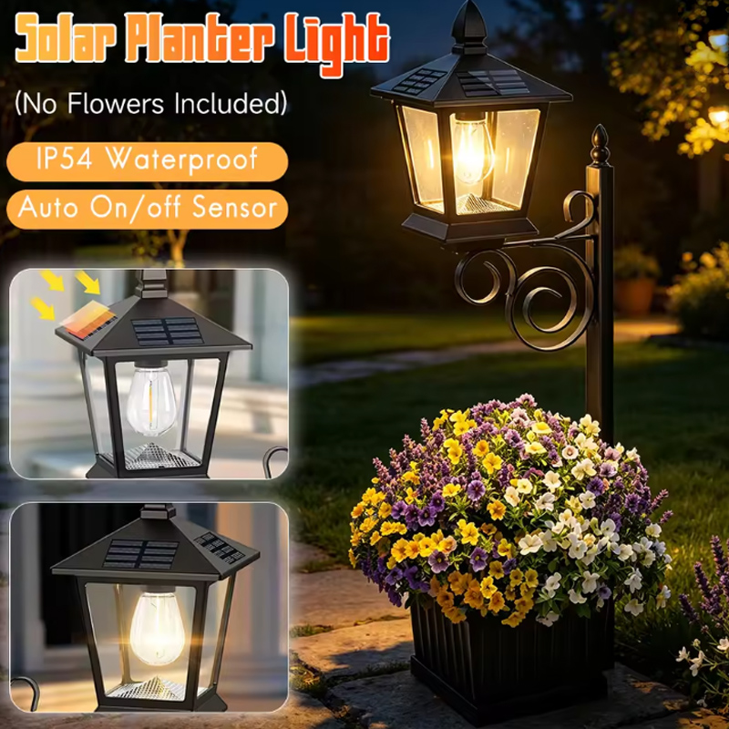 Outdoor Lighting Ground - 2-in-1 Solar Garden Planter Lamp Warm