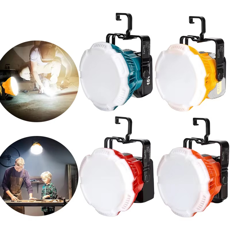 Outdoor Lighting Milwaukee - 24W LED Work Light For Makita/Dewalt/Milwaukee/Bosch/Black