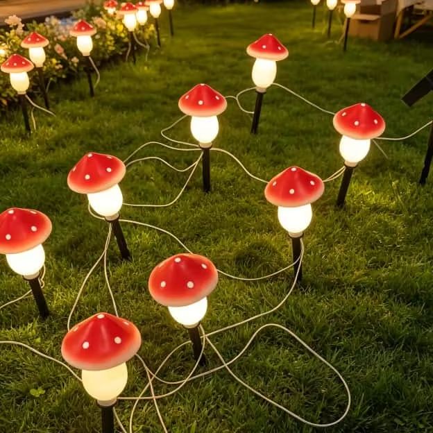 Outdoor Lighting Switch - Solar Mushroom String Lights Waterproof Outdoor