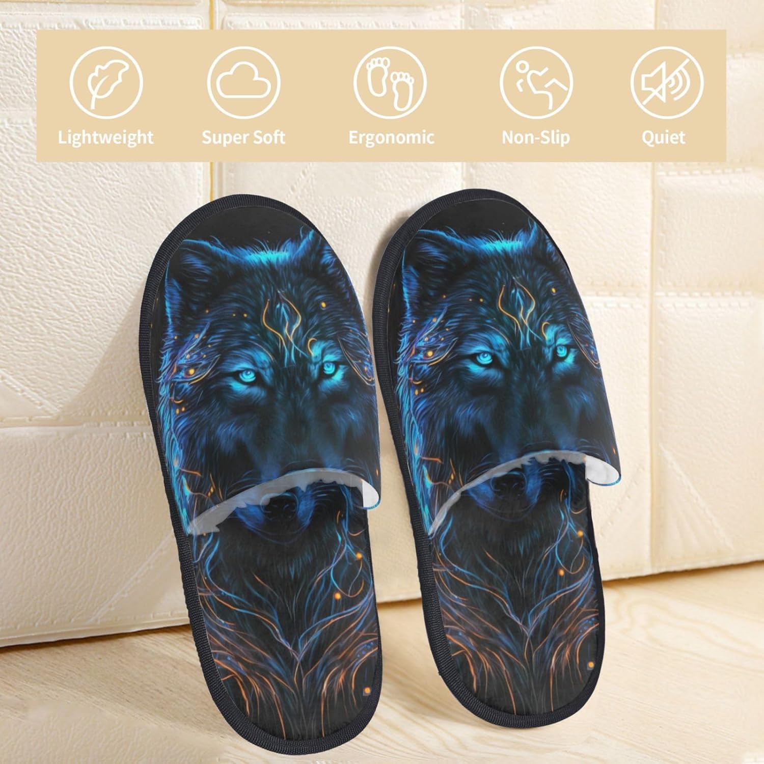 Cool Blue Light Wolf Print Wom - Outdoor Lighting On House ulasan dan harga