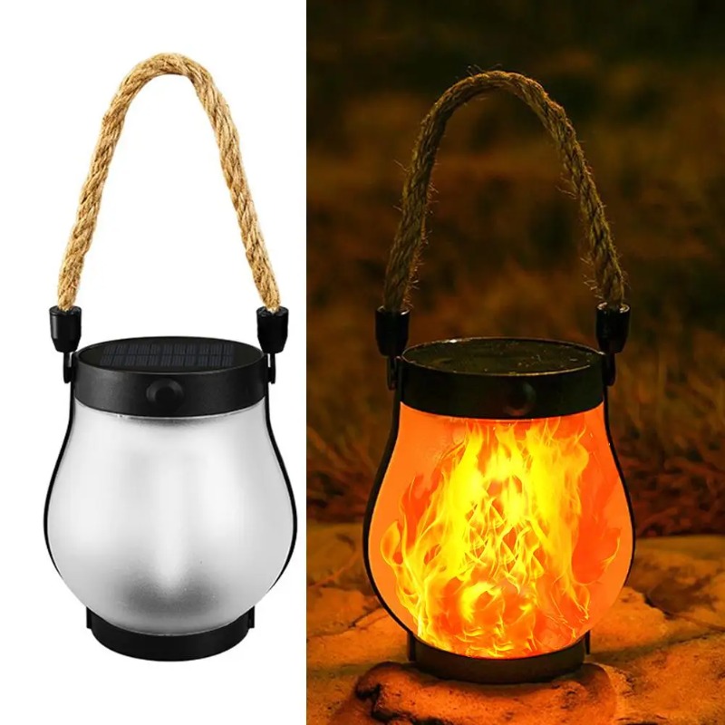 Solar Flame Lamp USB Rechargea - Outdoor Lighting Ground ulasan dan harga