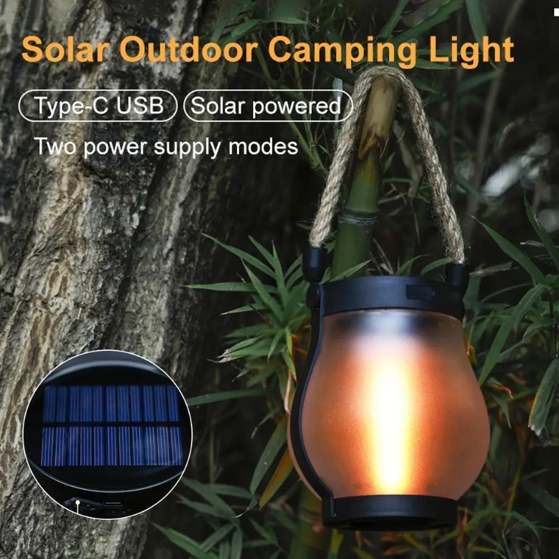 Solar Flame Lamp USB Rechargea - Outdoor Lighting Ground ulasan dan harga