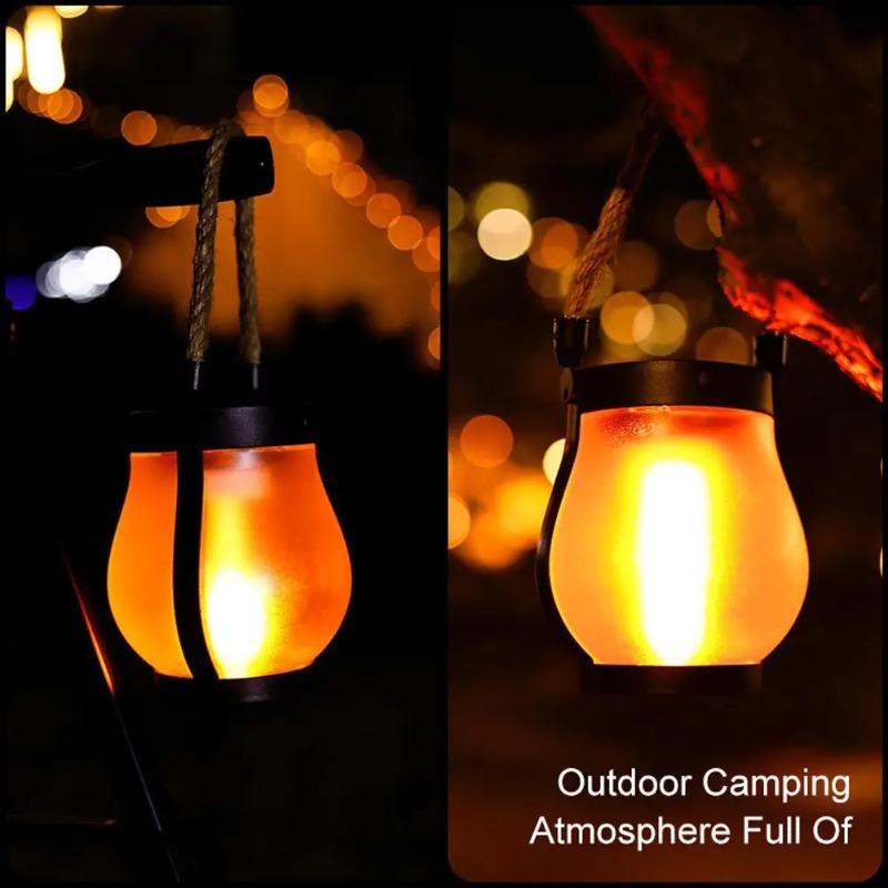 Solar Flame Lamp USB Rechargea - Outdoor Lighting Ground ulasan dan harga