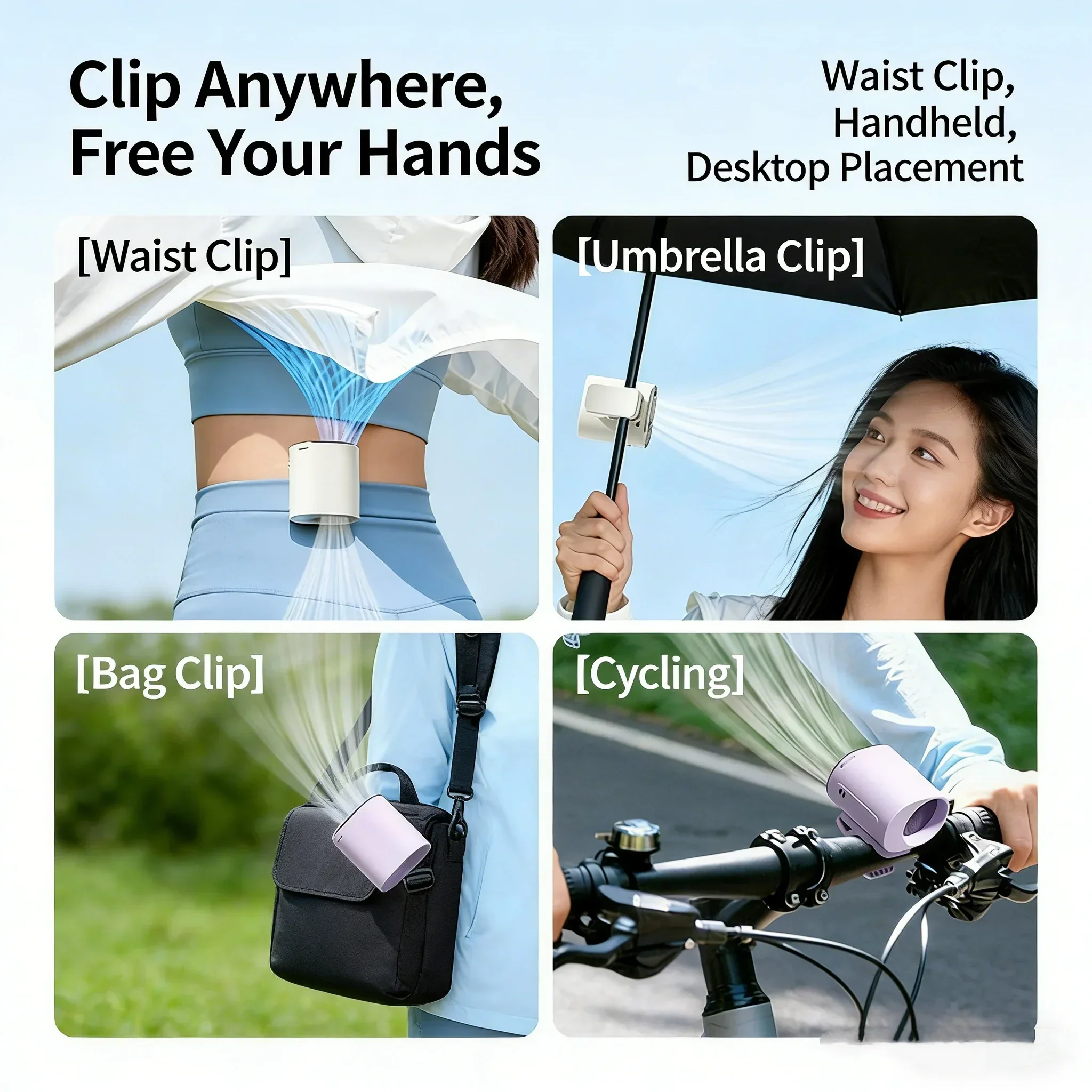 Hanging Neck Fan with LED Disp - Umbrella Led Clip ulasan dan harga