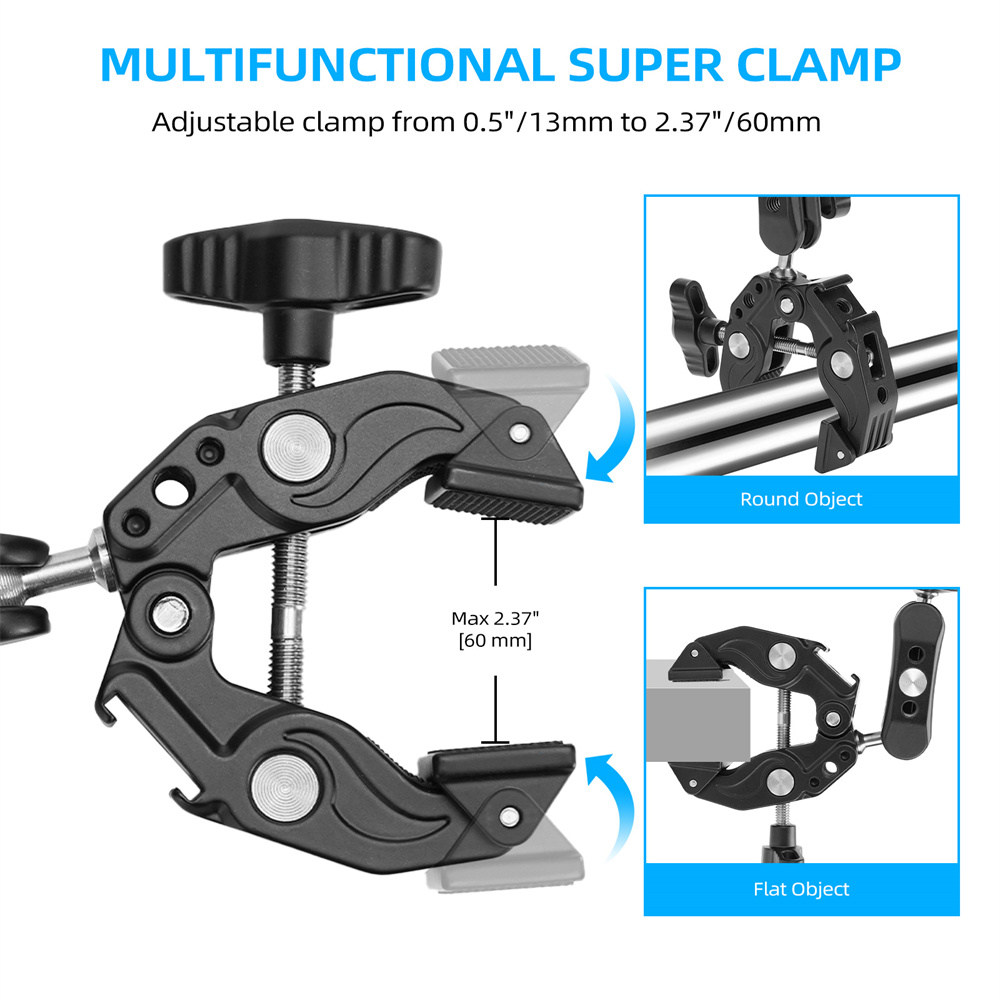2026 Double Metal Super Clamp  - Umbrella Led Clip ulasan dan harga