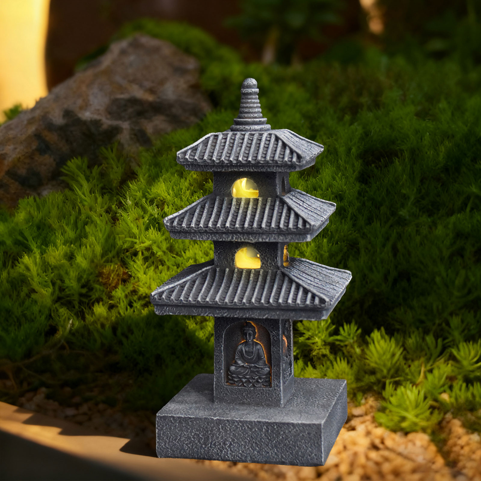 Solar Pagoda Lantern Garden St - Halo Outdoor Lighting ulasan dan harga
