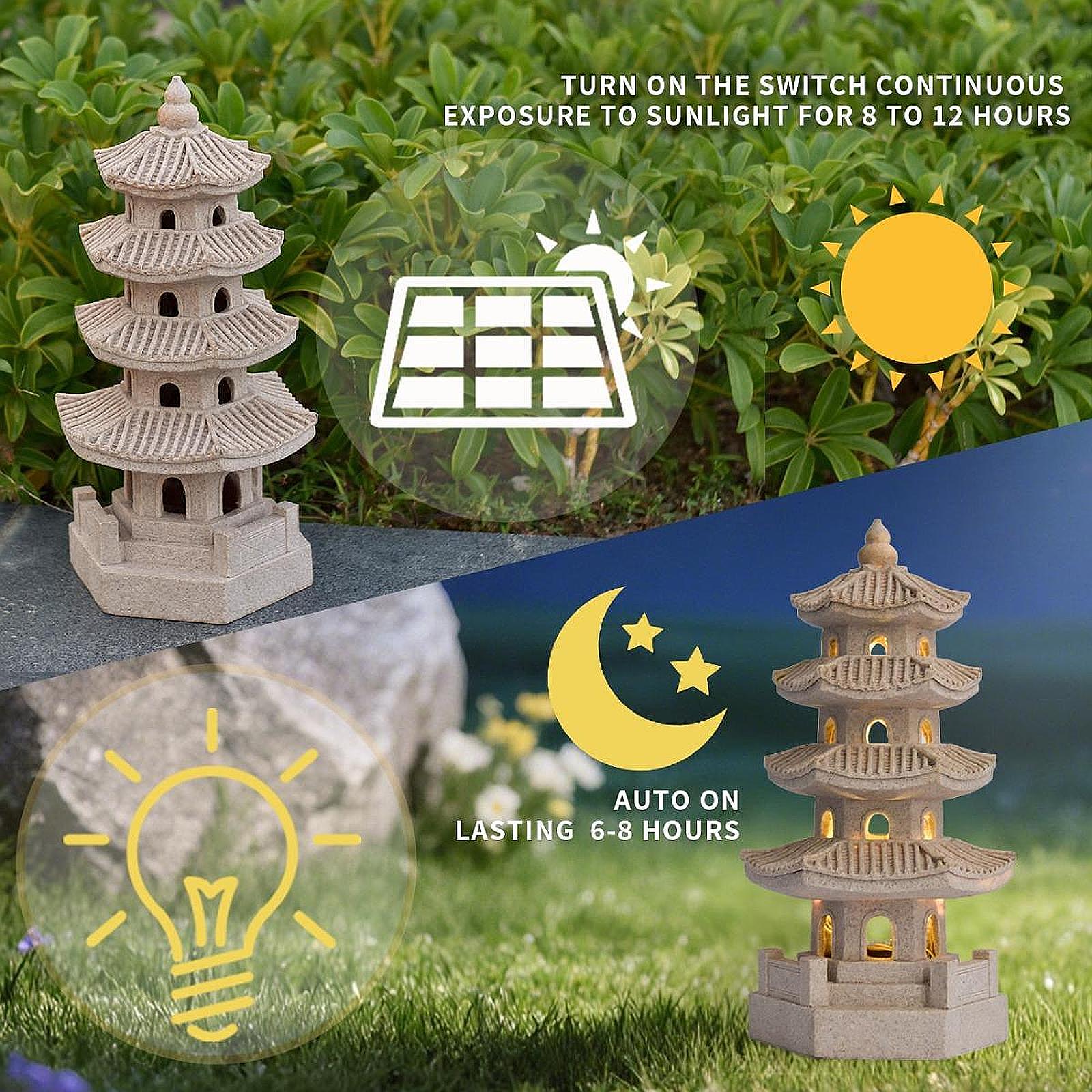 Solar Pagoda Lantern Garden St - Halo Outdoor Lighting ulasan dan harga
