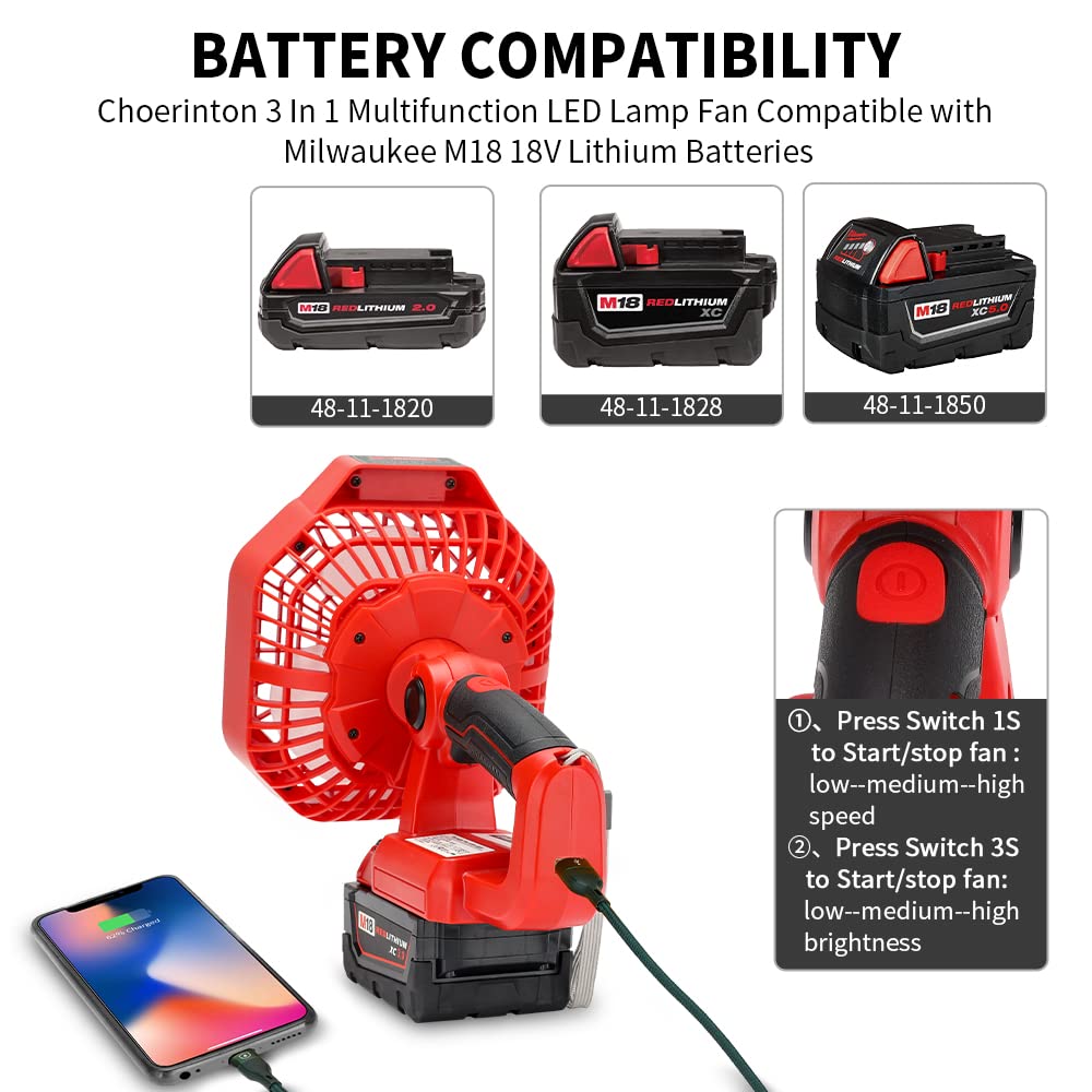 Multi Function Portable Fan fo - Outdoor Lighting Milwaukee ulasan dan harga