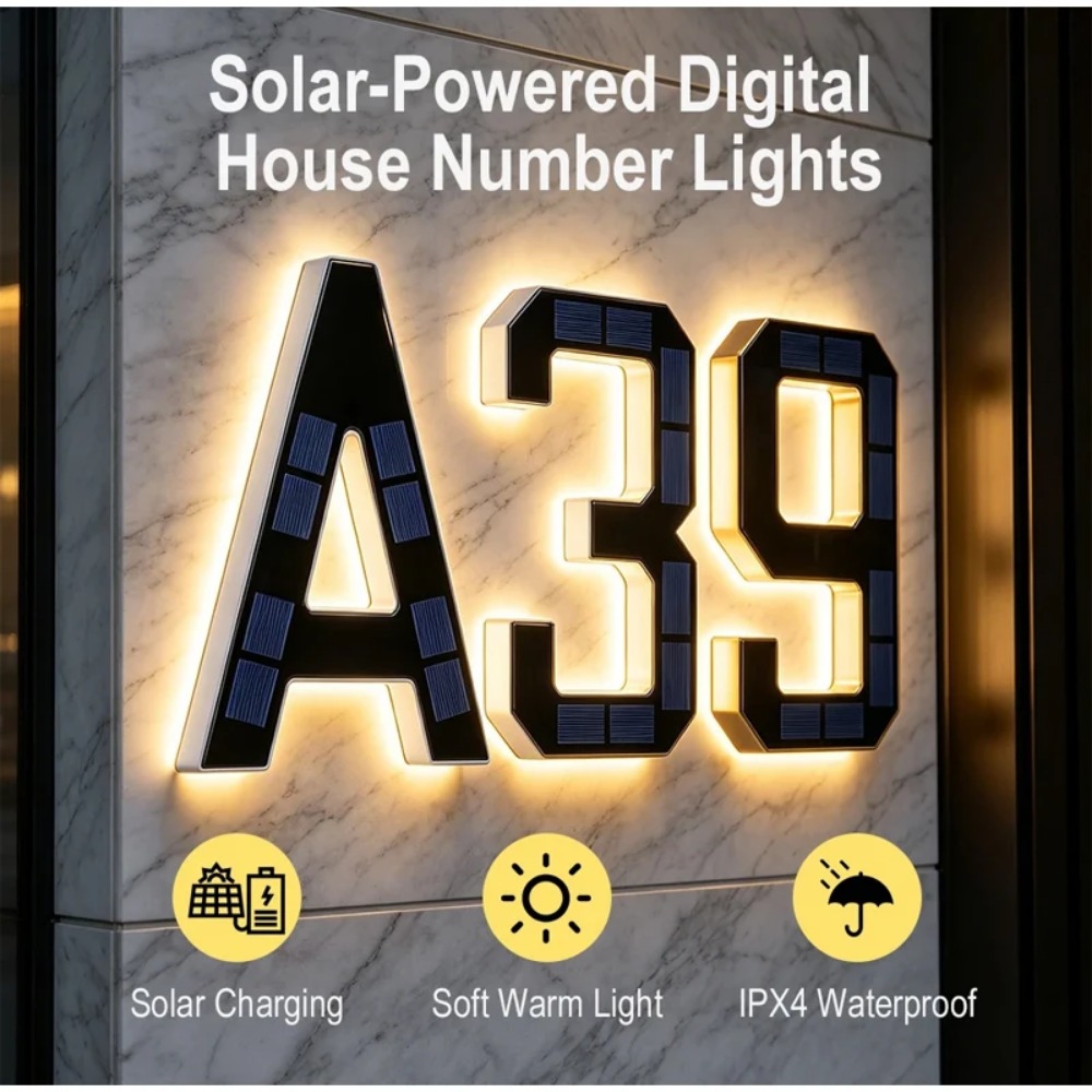 New Solar Address Sign LED Hou - Outdoor Lighting On House ulasan dan harga