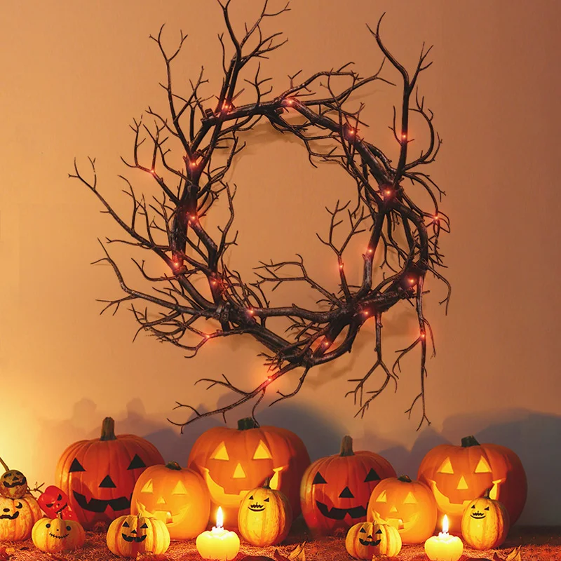 Halloween Decoration Wreath De - Outdoor Lighting On House ulasan dan harga