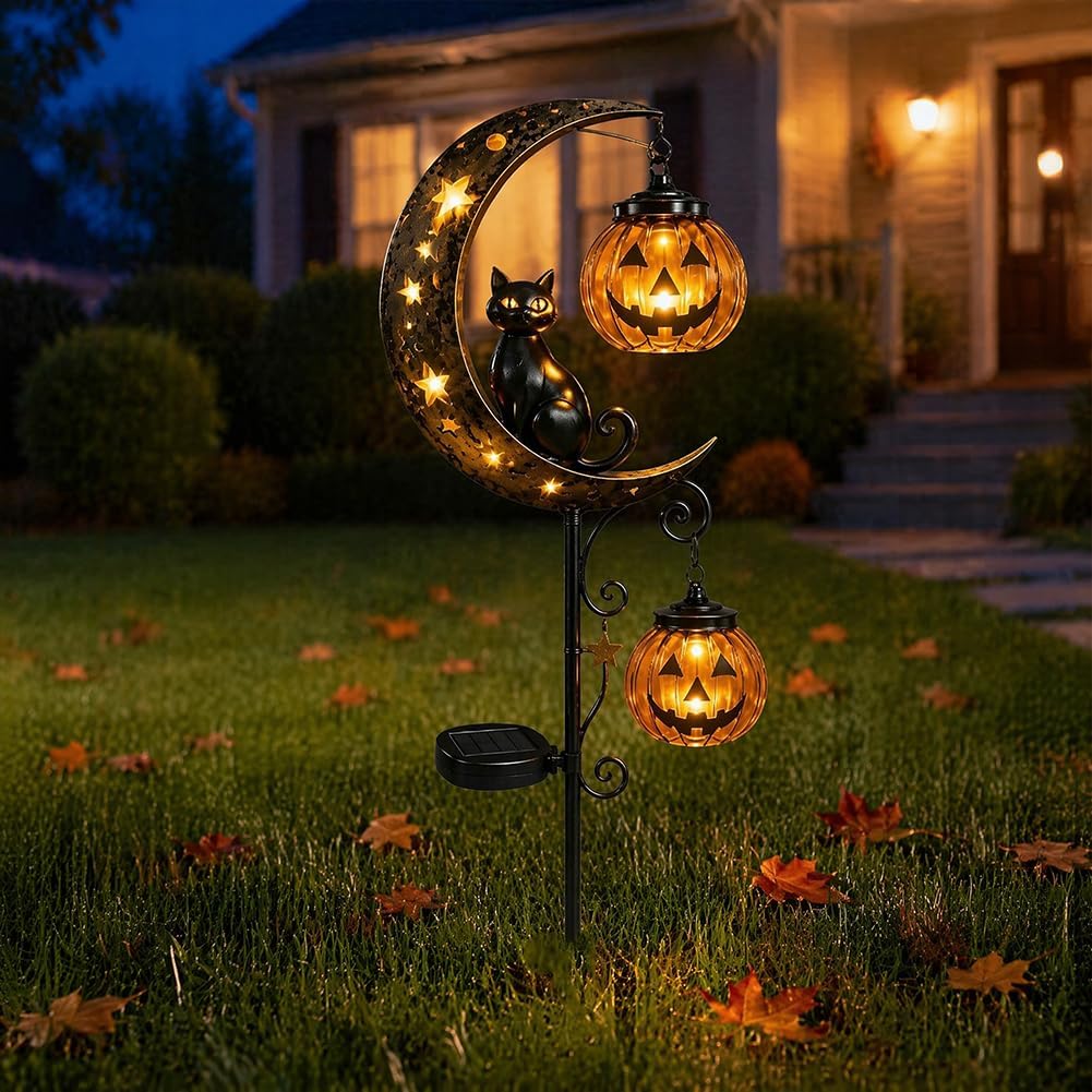 Solar Halloween Black Cat & Pu - Outdoor Lighting Ground ulasan dan harga