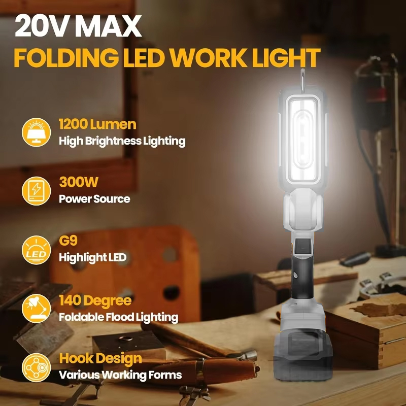 1200lm Cordless LED Work Light - Outdoor Lighting Milwaukee ulasan dan harga
