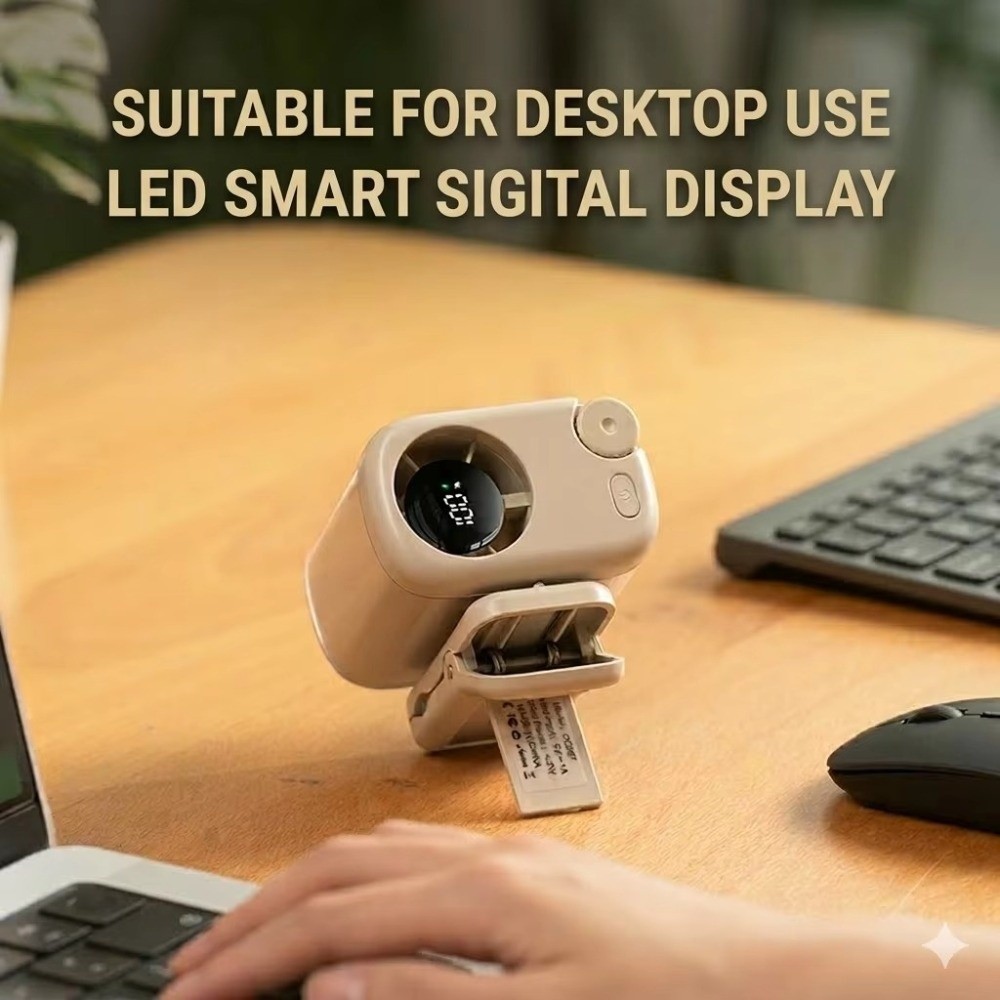 LED Display Wearable Waist Fan - Umbrella Led Clip ulasan dan harga