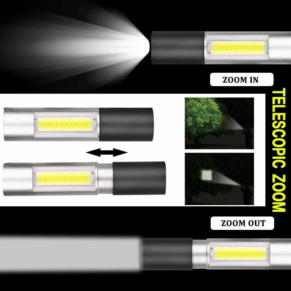Mini LED Flashlight Zoomable U - Outdoor Lighting Switch ulasan dan harga