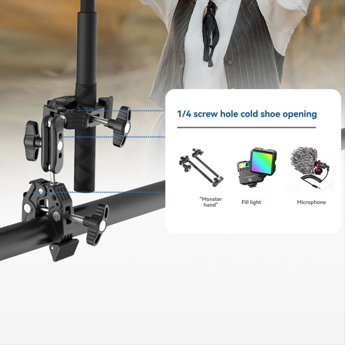 DT77 Super Clamp Articulating  - Umbrella Led Clip ulasan dan harga