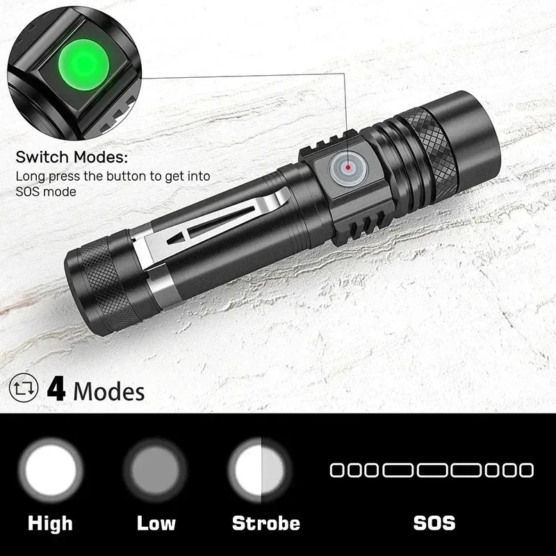 T6 LED Rechargeable Flashlight - Outdoor Lighting On House ulasan dan harga