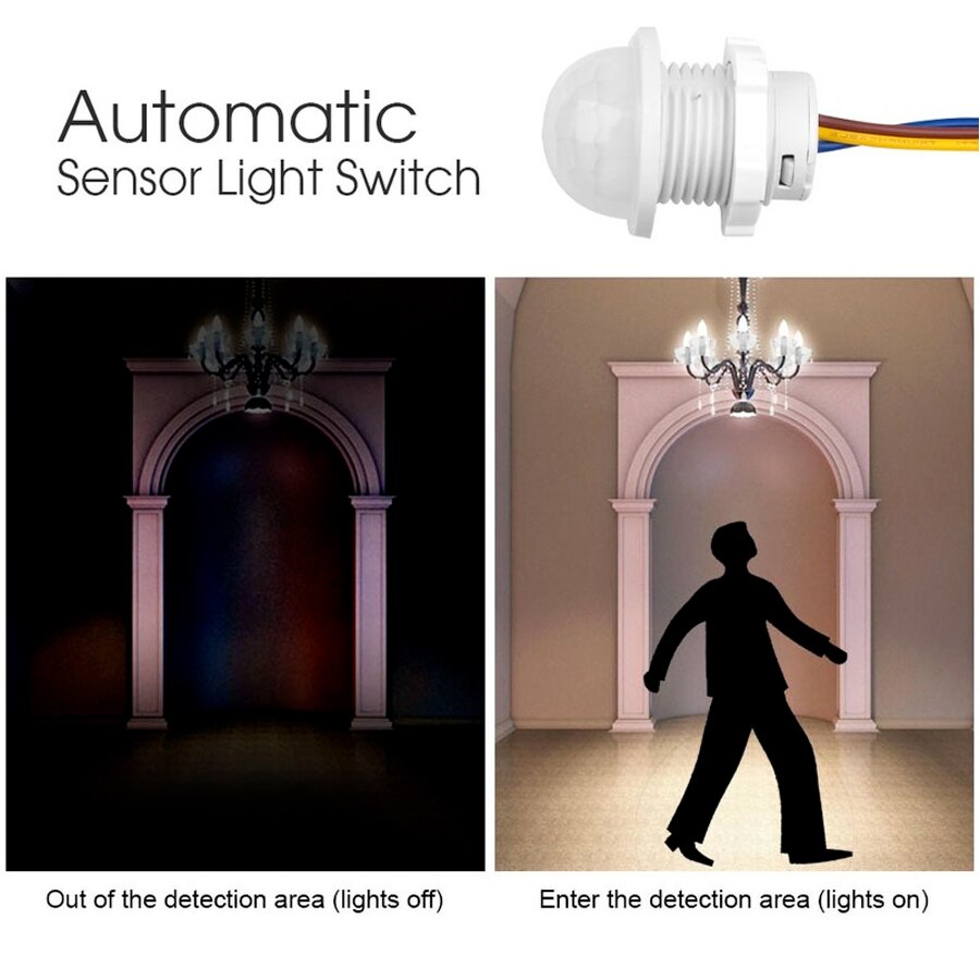 PIR Motion Sensor Detector Sma - Outdoor Lighting Switch ulasan dan harga