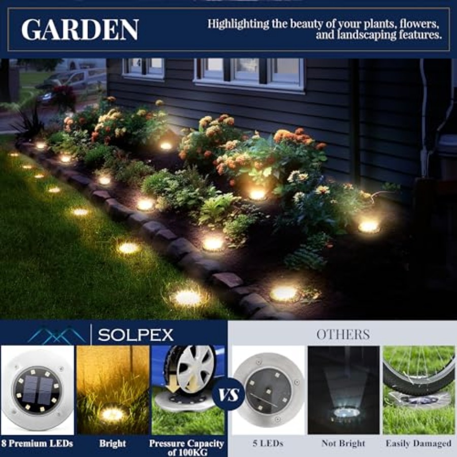 Solar Ground Lights Solar Ligh - Outdoor Lighting Ground ulasan dan harga