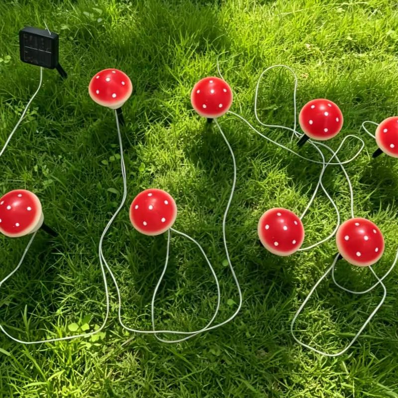 Solar Mushroom String Lights W - Outdoor Lighting Switch ulasan dan harga