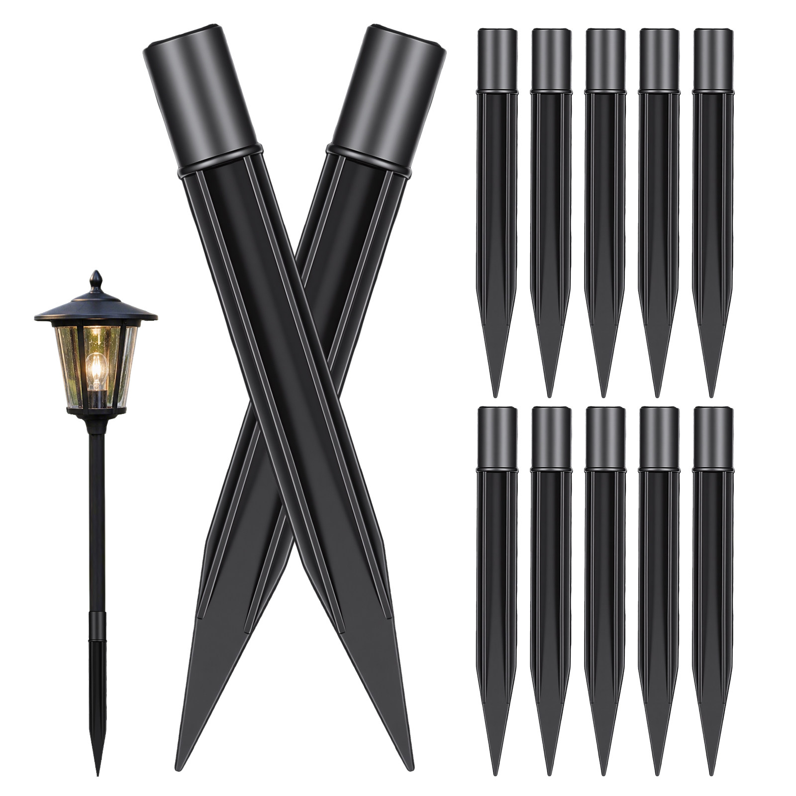 8Pcs Plastic Ground Stakes for - Outdoor Lighting Ground ulasan dan harga
